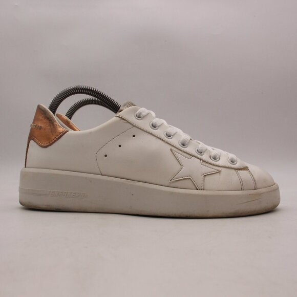 Golden Goose Purestar Sneakers Women's Size EU 39 White \u0026 Metallic Gold  Leather
